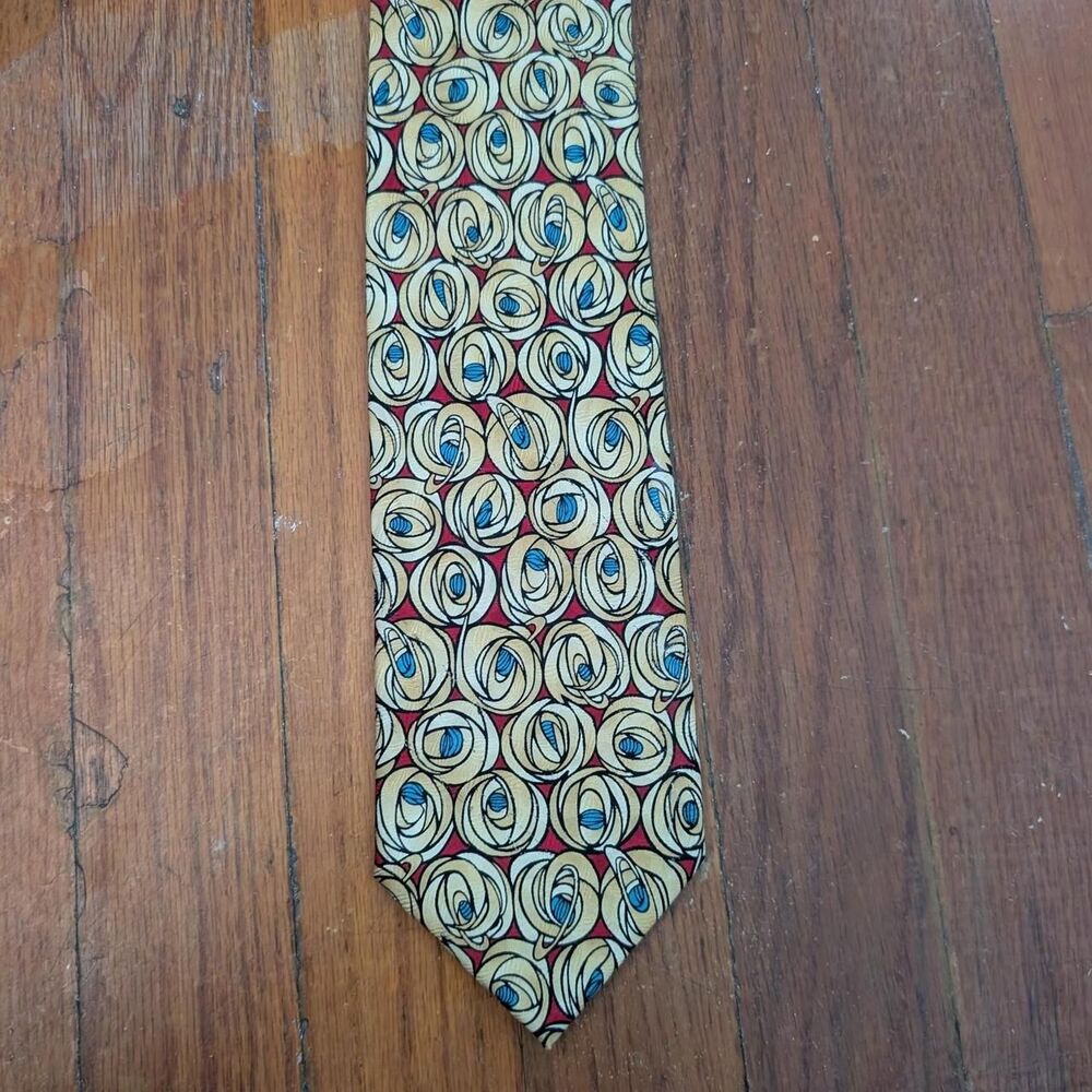 Men's Yellow and Blue Roses Tie